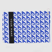 Griechischer Masander-Schlüssel, Wave Key, Blau, I Golfhandtuch (Horizontal)