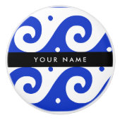 Griechischer Masander-Schlüssel, Wave Key, Blau, I Keramikknauf (Vorderseite)