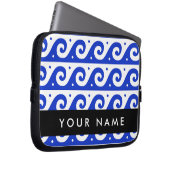 Griechischer Masander-Schlüssel, Wave Key, Blau, I Laptopschutzhülle (Vorne Rechts)