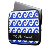 Griechischer Masander-Schlüssel, Wave Key, Blau, I Laptopschutzhülle (Vorderseite Links)