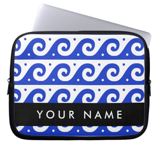 Griechischer Masander-Schlüssel, Wave Key, Blau, I Laptopschutzhülle (Vorderseite)