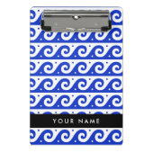 Griechischer Masander-Schlüssel, Wave Key, Blau, I Mini Klemmbrett (Vorderseite)