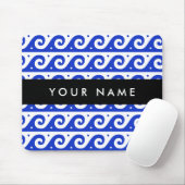 Griechischer Masander-Schlüssel, Wave Key, Blau, I Mousepad (Mit Mouse)