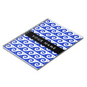 Griechischer Masander-Schlüssel, Wave Key, Blau, I Notizblock (Linke Seite)