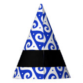 Griechischer Masander-Schlüssel, Wave Key, Blau, I Partyhütchen (Rückseite)