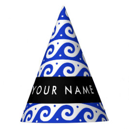 Griechischer Masander-Schlüssel, Wave Key, Blau, I Partyhütchen