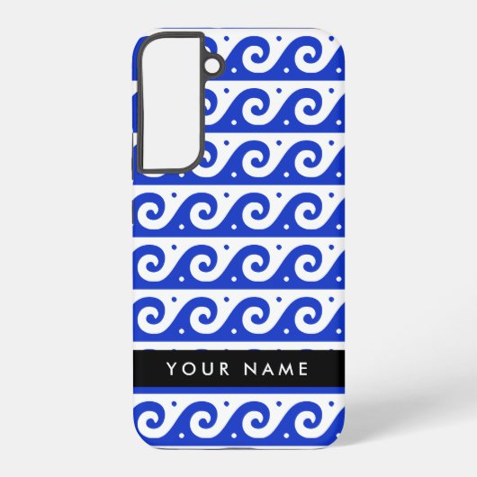 Griechischer Masander-Schlüssel, Wave Key, Blau, I Samsung Galaxy Hülle (Rückseite)