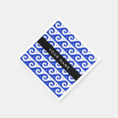 Griechischer Masander-Schlüssel, Wave Key, Blau, I Serviette (Ecke)