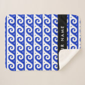 Griechischer Masander-Schlüssel, Wave Key, Blau, I Sherpadecke (Vorderseite (Horizontal))