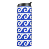 Griechischer Masander-Schlüssel, Wave Key, Blau, I Thermosbecher (Nach links gedreht)