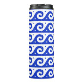 Griechischer Masander-Schlüssel, Wave Key, Blau, I Thermosbecher (Rückseite)