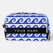 Griechischer Masander-Schlüssel, Wave Key, Blau, I Waschbeutel (Vorderseite)