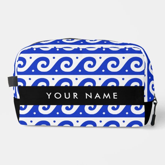 Griechischer Masander-Schlüssel, Wave Key, Blau, I Waschbeutel (Vorderseite)