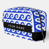 Griechischer Masander-Schlüssel, Wave Key, Blau, I Waschbeutel (Rechte Ecke)