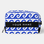 Griechischer Masander-Schlüssel, Wave Key, Blau, I Waschbeutel (Rückseite)