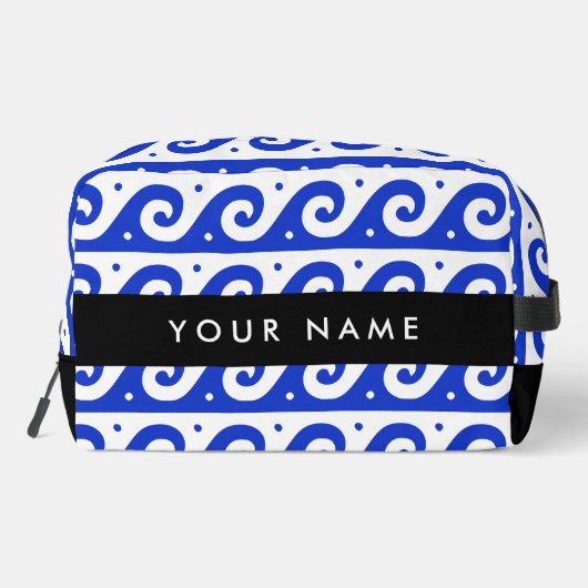 Griechischer Masander-Schlüssel, Wave Key, Blau, I Waschbeutel (Rückseite)