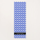 Griechischer Masander-Schlüssel, Wave Key, Blau, I Yogamatte (Rückseite)