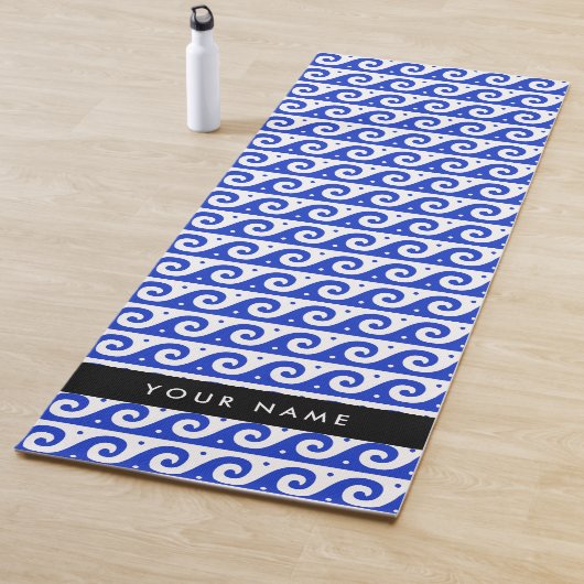 Griechischer Masander-Schlüssel, Wave Key, Blau, I Yogamatte (Beispiel)