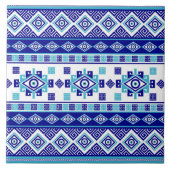 Griechischer Maserschlüssel und das böse Auge Fliese (Vorderseite)