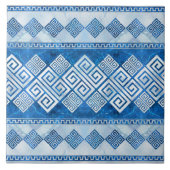 Griechischer Meander - Griechischer Blaustein und  Fliese (Vorderseite)