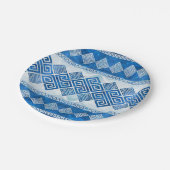 Griechischer Meander - Griechischer Blaustein und Pappteller (Schrägansicht)