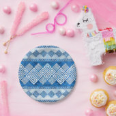 Griechischer Meander - Griechischer Blaustein und  Pappteller (Party)