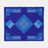 Griechischer Meander - griechischer Schlüssel - Bl Fleecedecke (Vorderseite (Horizontal))