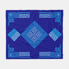 Griechischer Meander - griechischer Schlüssel - Bl Fleecedecke