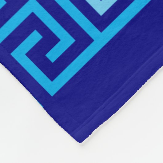 Griechischer Meander - griechischer Schlüssel - Bl Fleecedecke (Ecke)