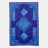 Griechischer Meander - griechischer Schlüssel - Bl Geschirrtuch (Vertikal)