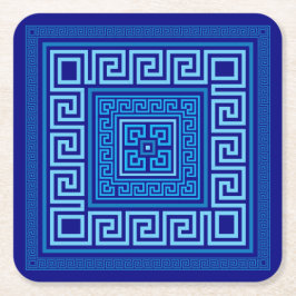 Griechischer Meander - griechischer Schlüssel - Bl Rechteckiger Pappuntersetzer