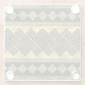 Griechischer Meander - griechischer Schlüsselschwa Glasuntersetzer (Rückseite)