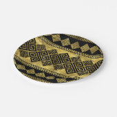 Griechischer Meander - griechischer Schlüsselschwa Pappteller (Schrägansicht)