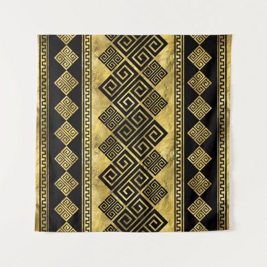 Griechischer Meander - griechischer Schlüsselschwa Wandteppich (Vorderseite (Horizontal))