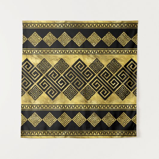 Griechischer Meander - griechischer Schlüsselschwa Wandteppich (Vorderseite)