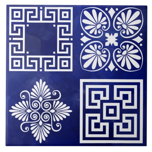 Griechischer Meander - griechisches Schlüsseldekor Fliese (Vorderseite)