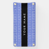 Griechischer Meander Key Blue, Ihr Name, personali Banner (Vertikal)