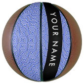 Griechischer Meander Key Blue, Ihr Name, personali Basketball (Vertikal)