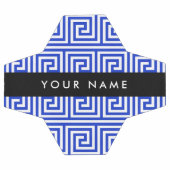 Griechischer Meander Key Blue, Ihr Name, personali Fußball (Flach)