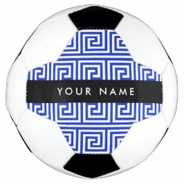 Griechischer Meander Key Blue, Ihr Name, personali Fußball