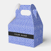 Griechischer Meander Key Blue, Ihr Name, personali Geschenkschachtel (Vorderseite)