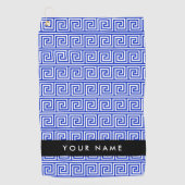 Griechischer Meander Key Blue, Ihr Name, personali Golfhandtuch (Vorderseite)