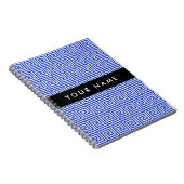 Griechischer Meander Key Blue, Ihr Name, personali Notizblock (Rechte Seite)