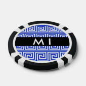Griechischer Meander Key Blue, Ihr Name, personali Pokerchips (Einzeln)