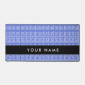 Griechischer Meander Key Blue, Ihr Name, personali Schreibtischunterlage (Vorderseite)
