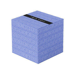 Griechischer Meander Key Blue, Ihr Name, personali Würfel