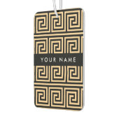 Griechischer Meander Key Brown, Ihr Name, personal Autolufterfrischer (Links)