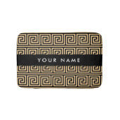 Griechischer Meander Key Brown, Ihr Name, personal Badematte (Vorderseite)