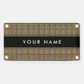 Griechischer Meander Key Brown, Ihr Name, personal Banner (Horizontal)