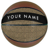 Griechischer Meander Key Brown, Ihr Name, personal Basketball (Vorderseite)